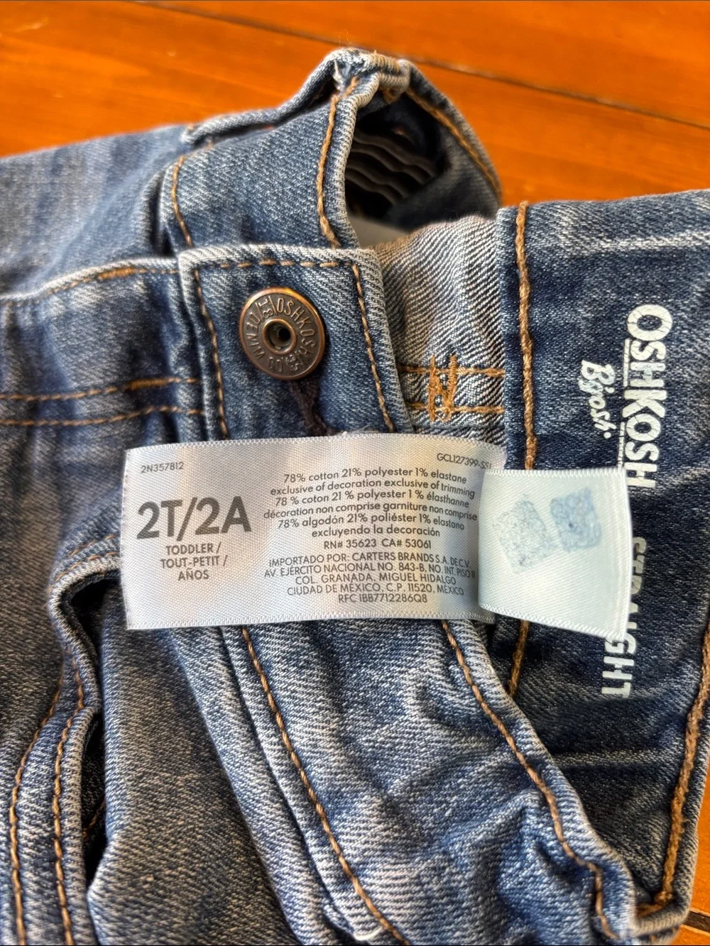OshKosh B'gosh Classic Straight Leg Jeans in Denim Blue Boys 2T